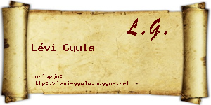 Lévi Gyula névjegykártya